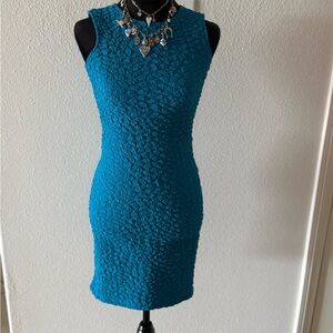 Anthropologie Vibrant Blue Textured Dress